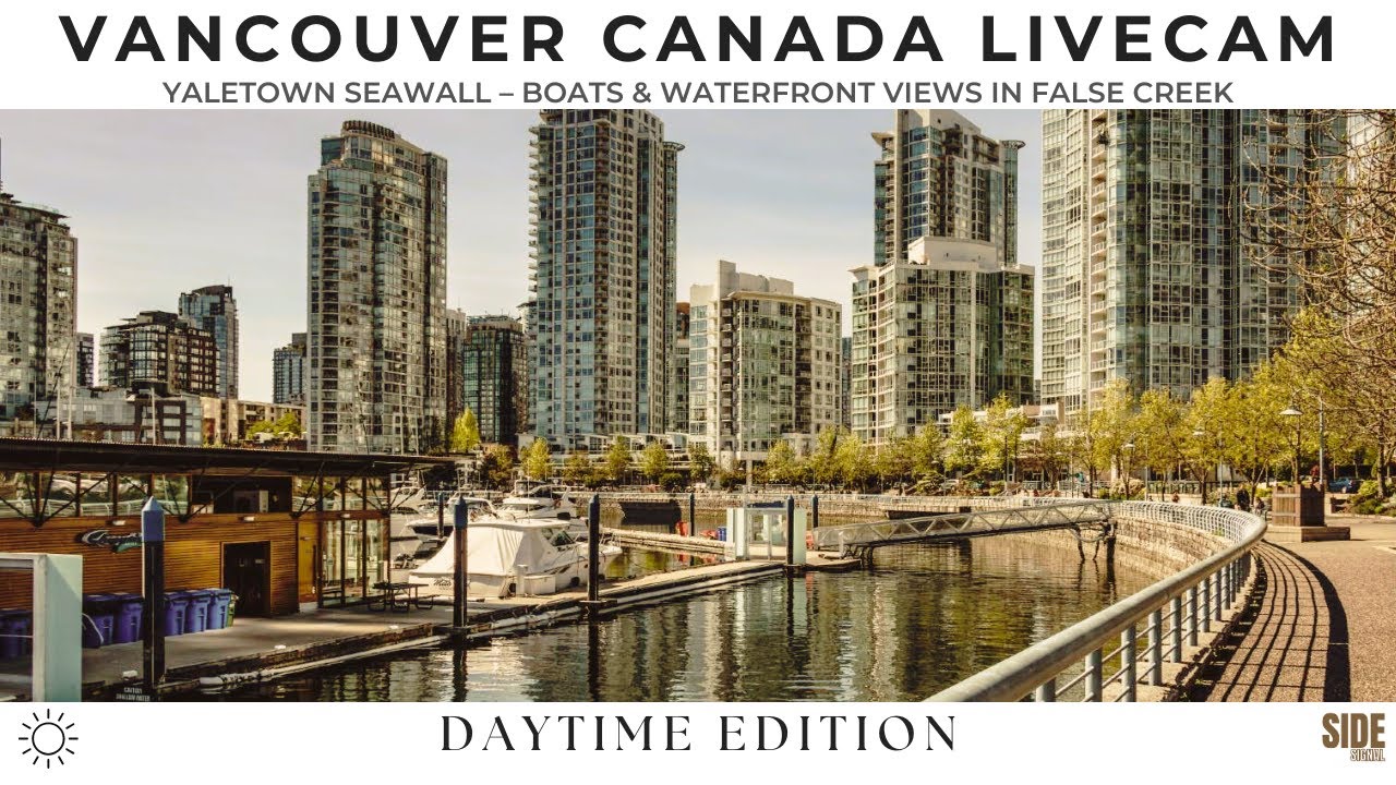 🔴 Live | Vancouver Seawall Cam – False Creek Boats, Joggers & Cyclists | ☀️ Day | 2026-03-18 Wed