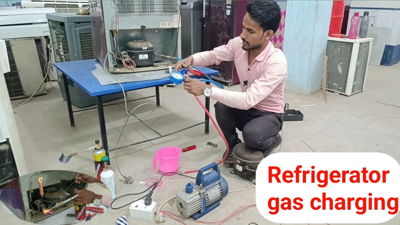 Refrigerator Gas Charging step by step.