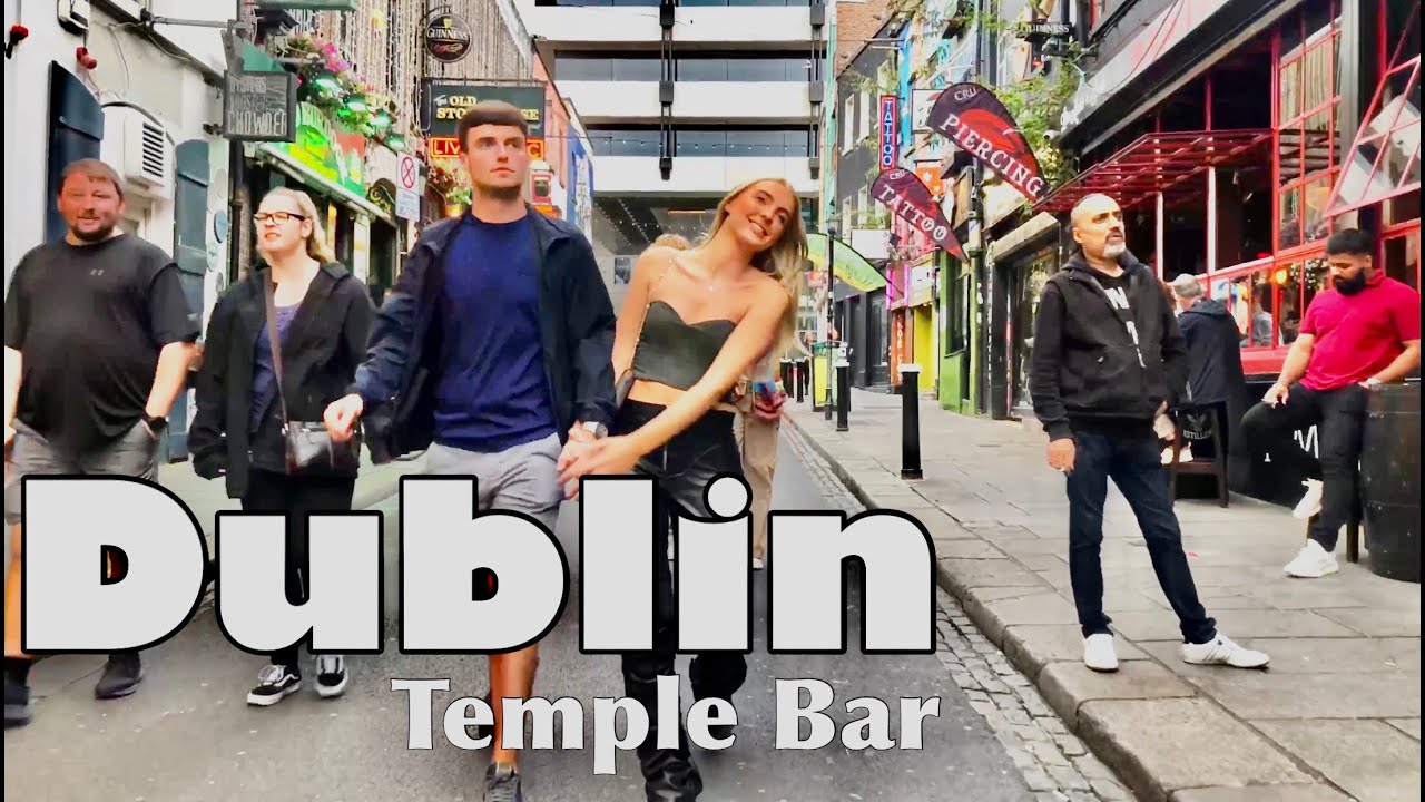 Temple Bar Dublin Ireland, 28August 2022, 18:40, 4K walking tour | Travel with Atiq
