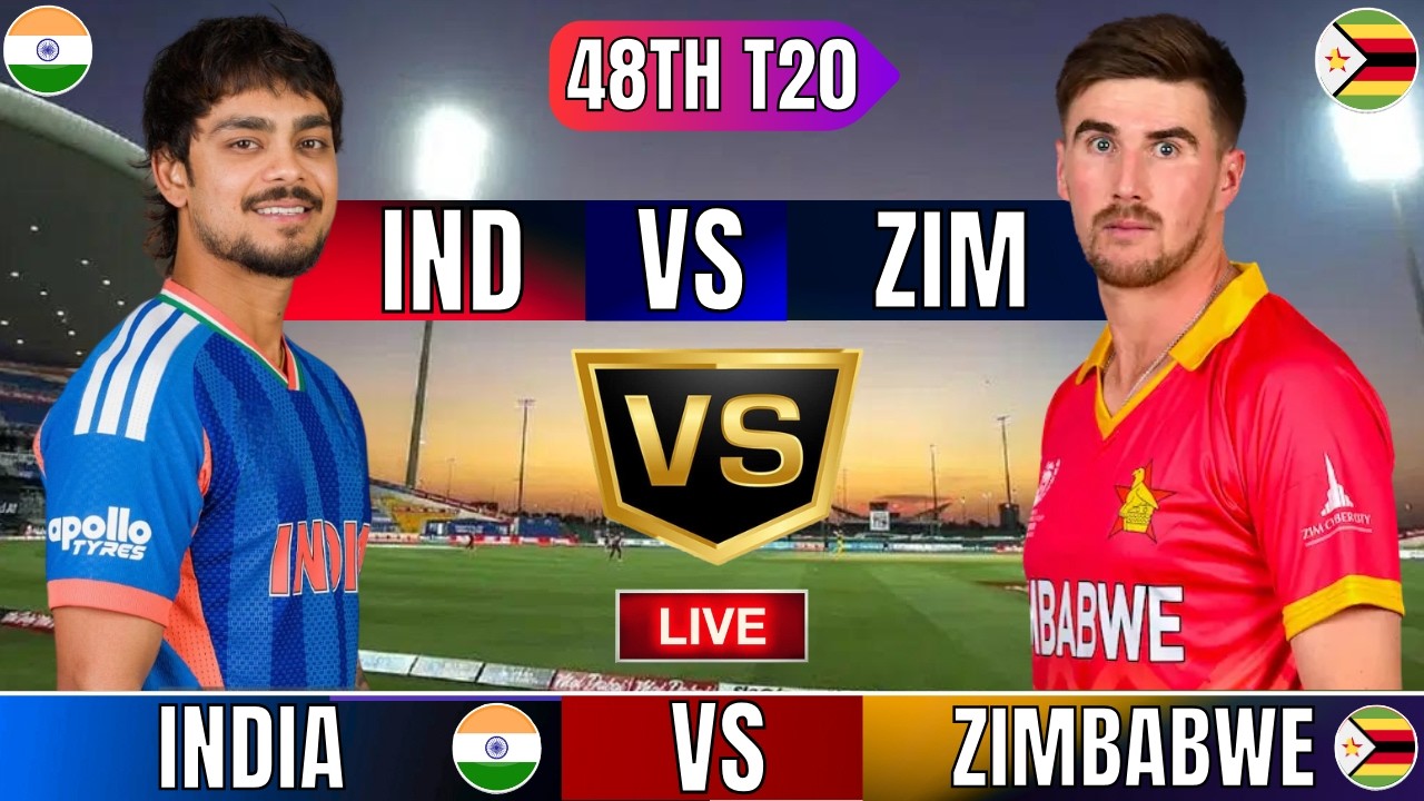 Live IND Vs ZIM T20 WC Match | IND vs ZIM 48th T20 2nd innings Last 5 Overs
