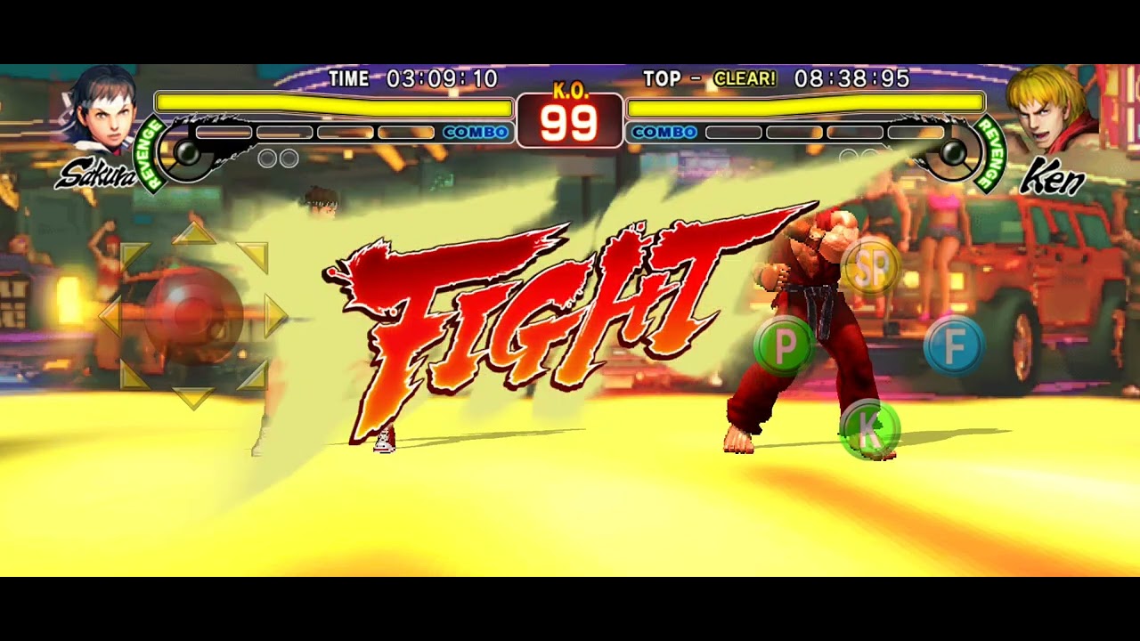 SF4, Street Fighter IV CE gameplay on mobile (Sakura 春日野櫻 ; difficulty : grueling)P.6