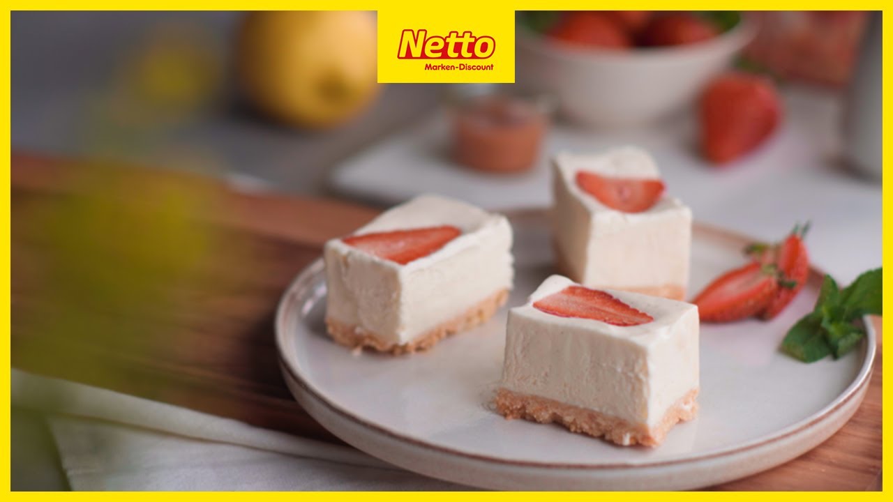 Schnitten Rezept I Erdbeer-Sahne-Schnitten mit Keksboden I Aufwand: Mittel I NETTO