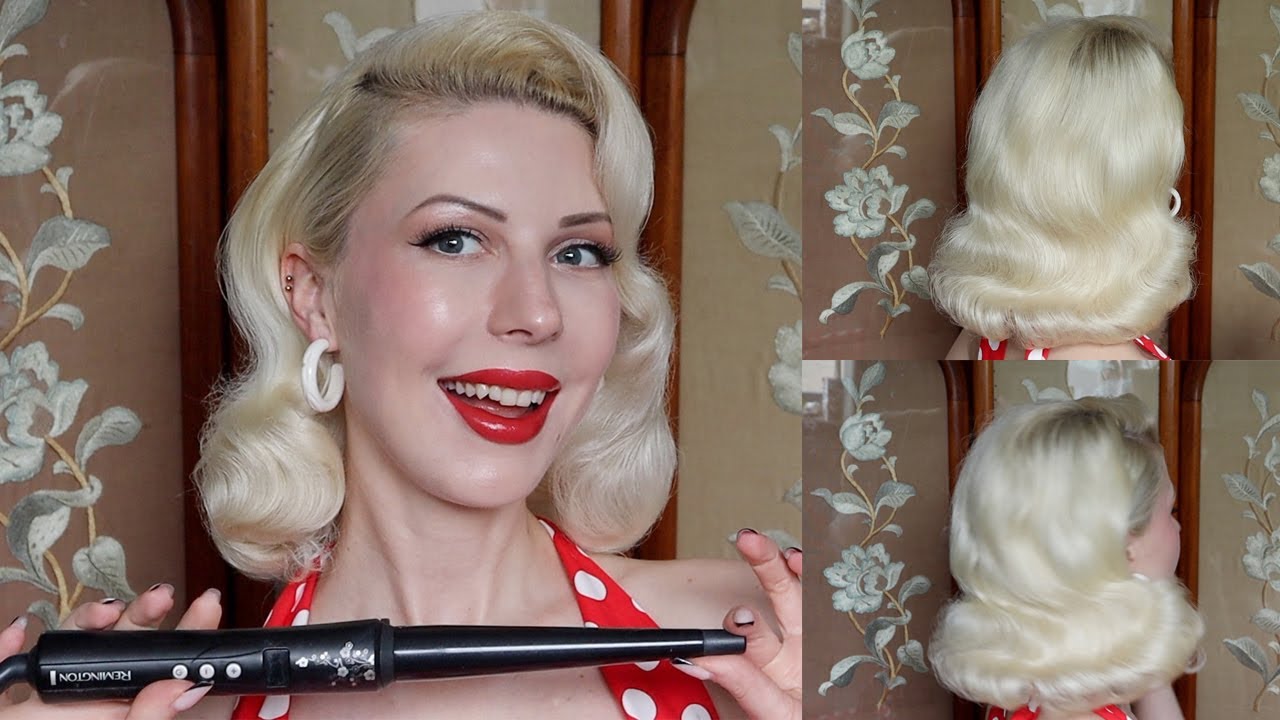 1950s Old Hollywood Hair Tutorial | Glam Curls with an Iron on a Straight Hair