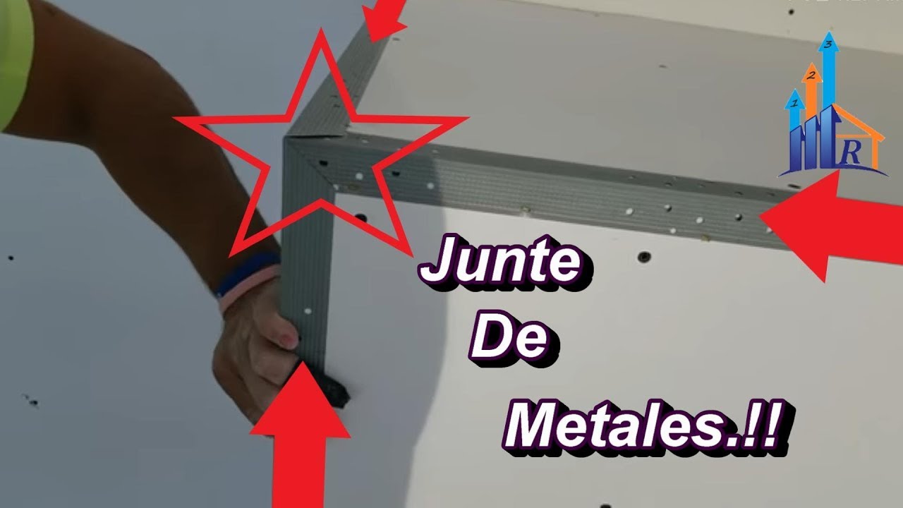 como esquinar una junta de tres con metal regular en drywall