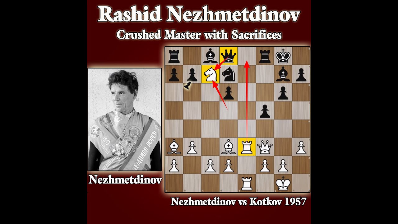 Nezhmetdinot vs Kotkov 1957 | One of the Best Chess Games of Rashid Nezhmetdinov