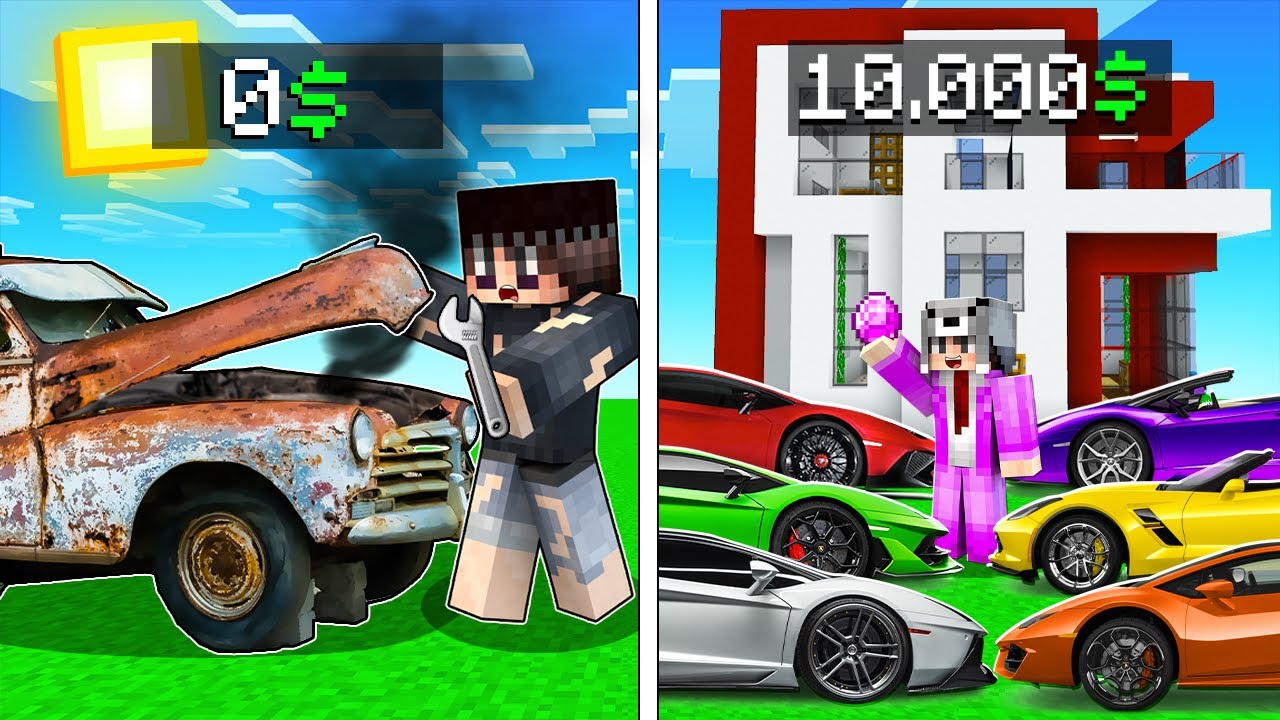 ARABALARI TAMİR EDİP SATARAK MİLYARDER OLMA FİLMİ 😱 - Minecraft