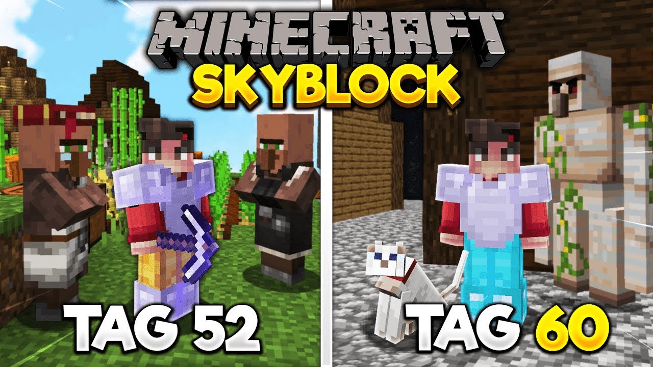 Ich habe 60 TAGE Minecraft SKYBLOCK überlebt und DAS ist passiert!