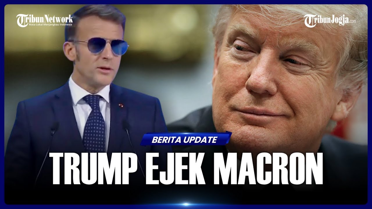 TRUMP EJEK MACRON YANG PAKAI KACAMATAN HITAM SAAT PIDATO