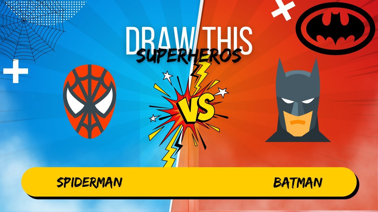 Spiderman & Batman - The Easiest Drawing You'll Ever Do #spiderman #batman #art #artist #howto