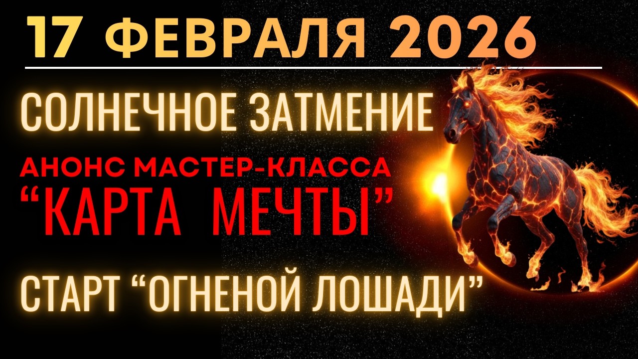 17 февраля Солнечное Затмение. Приход Огненной Лошади. Старт 