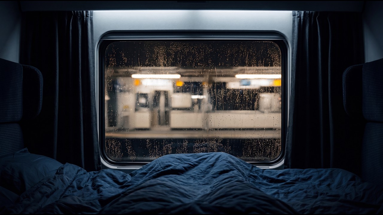 10 Hours Rain on Train Window at Night | Cozy Sleeper Cabin for Deep Sleep