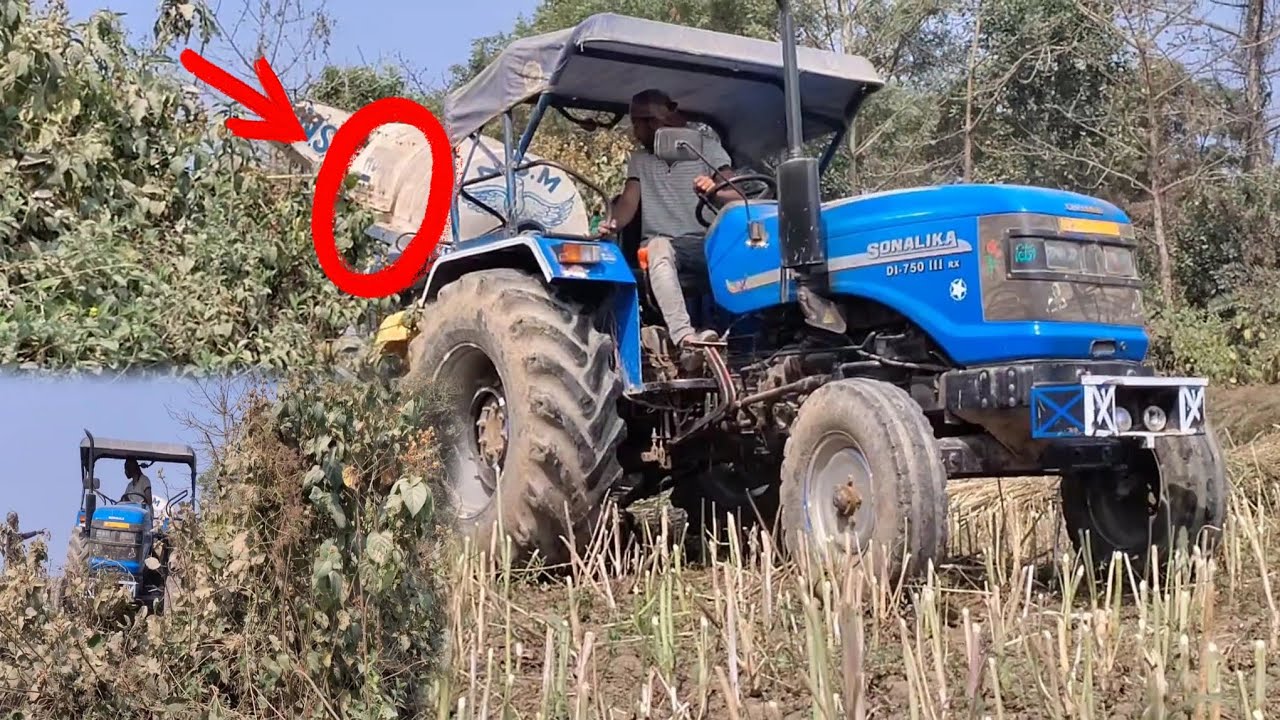New Sonalika Tractor And Manku Hopar Machine | Tractor Stuck in mud | By Swaraj 855 fe 