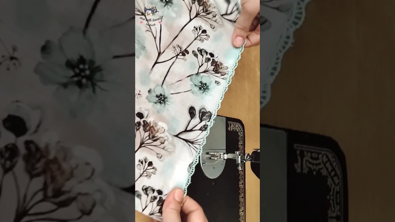 Sewing Tips and Tricks For Attach Lace Perfectly on Kurti Slits #shortsfeed #shorts