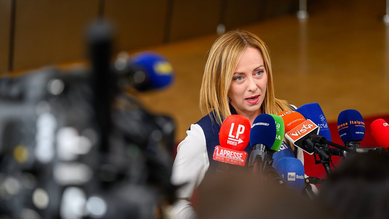Bruxelles, punto stampa al termine del Consiglio europeo.