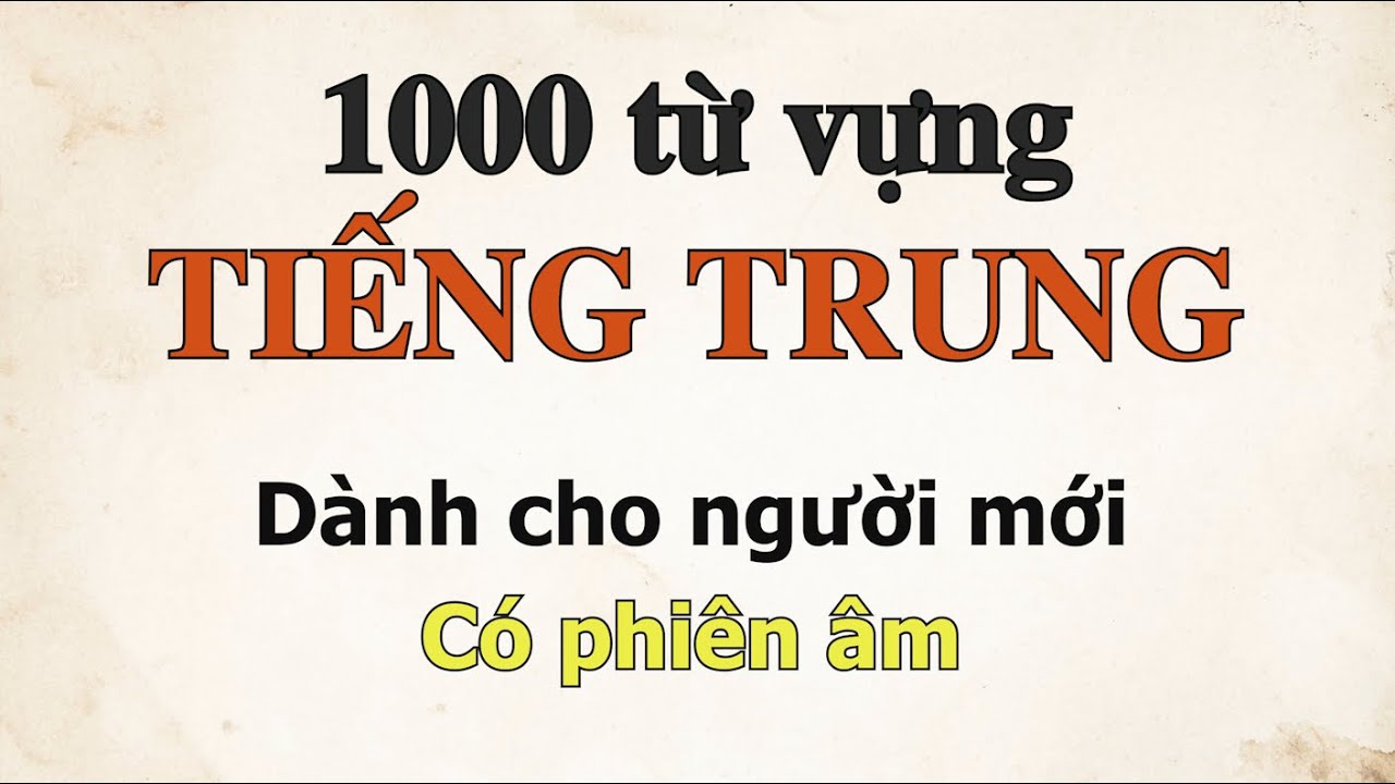 1000 Từ Vựng Tiếng Trung Cơ Bản Nhất – Dành cho người mới, có phiên âm tiếng Việt