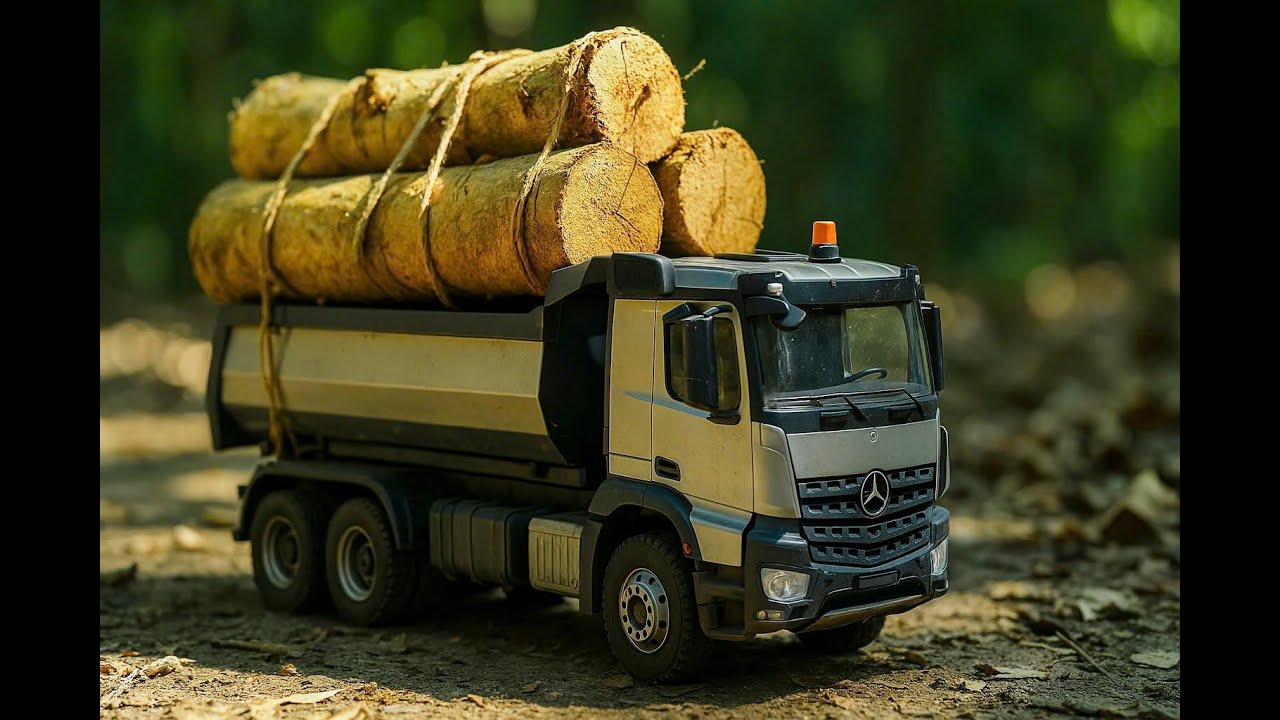 The Small Truck Carrying Huge Loads of Wood – Can It Overcome the Bumpy Road?