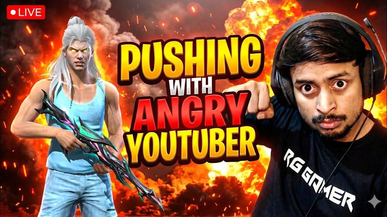 CS-Ranked 🚀 Push With Angry Youtuber 😡 After Long 🕒 #nonstopgaming #freefirelive #rai💓#rggamer