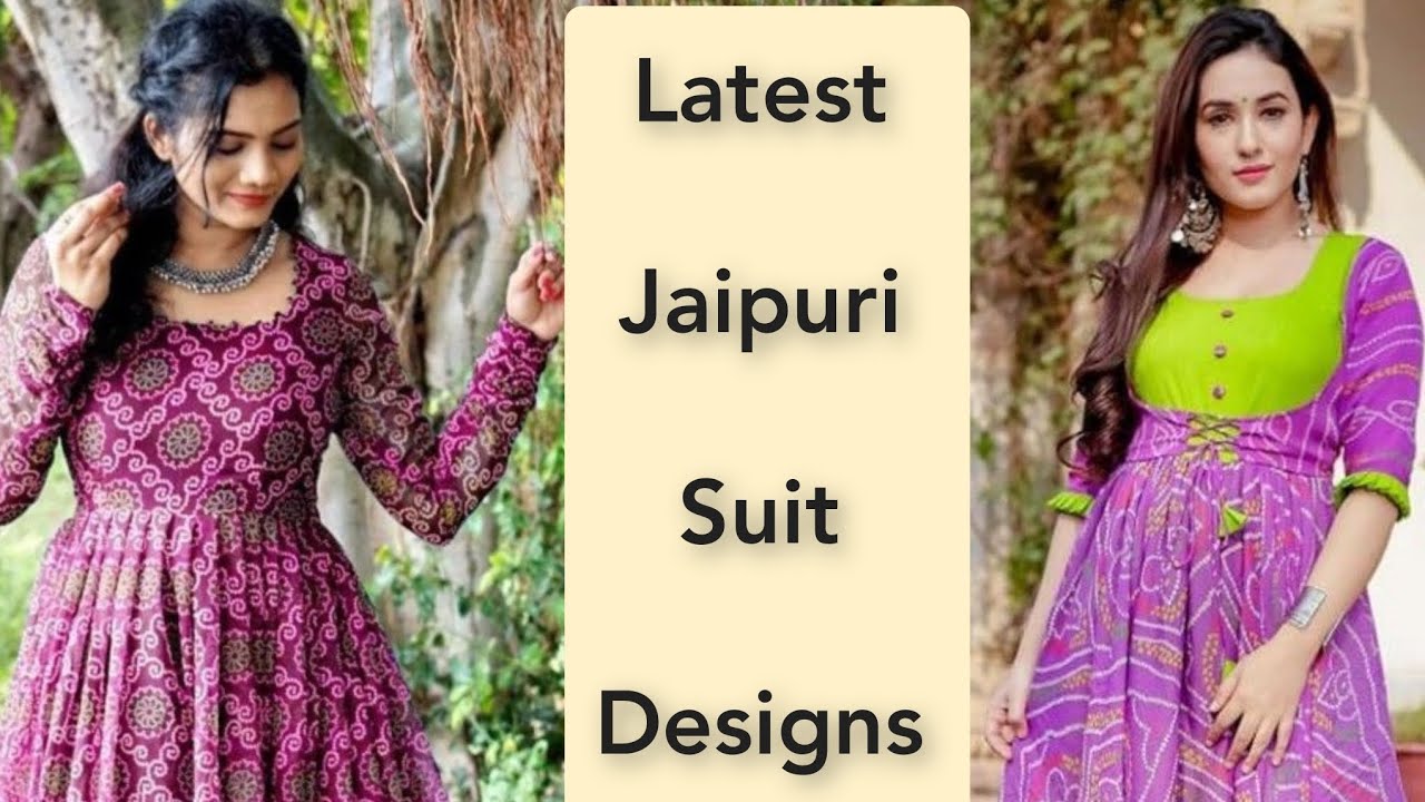 Latest Jaipuri suit designs. Beautiful jaipuri style suits.