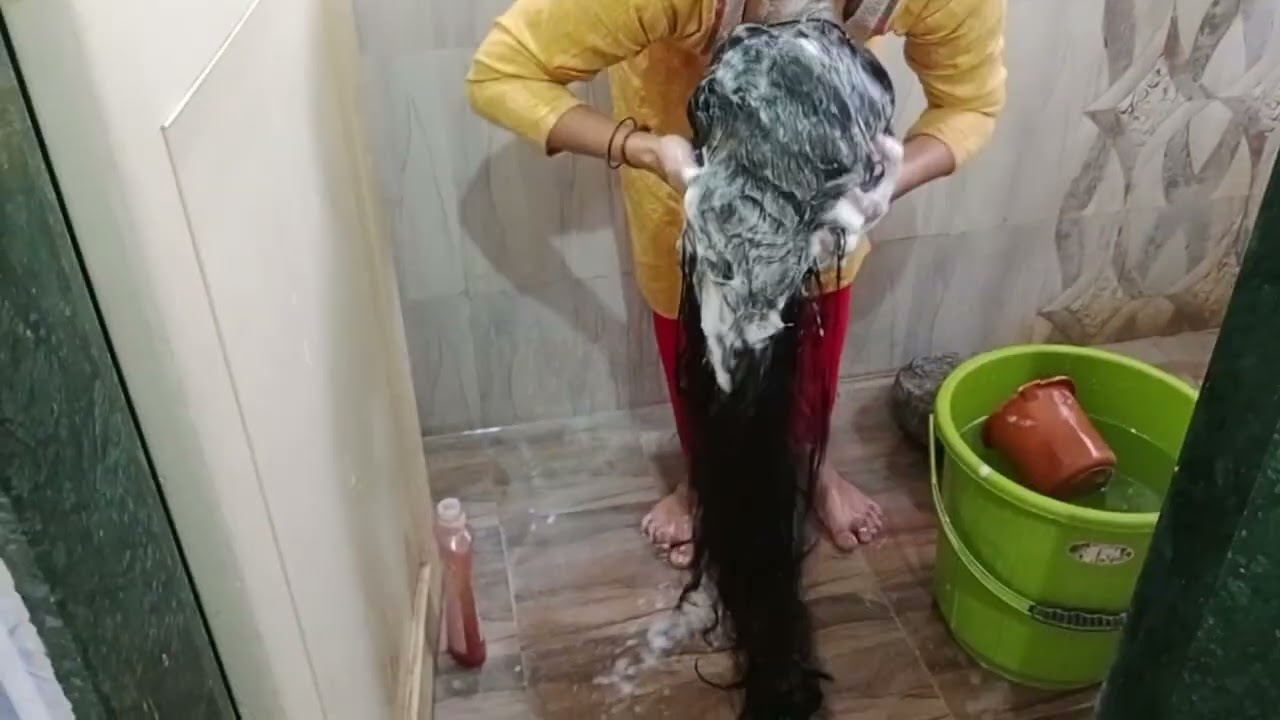 Long hair wash new video 😇 hair wash vlog 