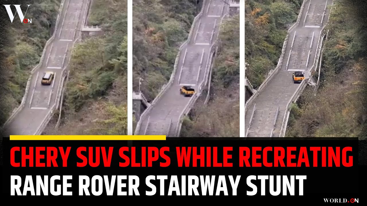 Chery SUV Slips Recreating Range Rover Stairway Stunt