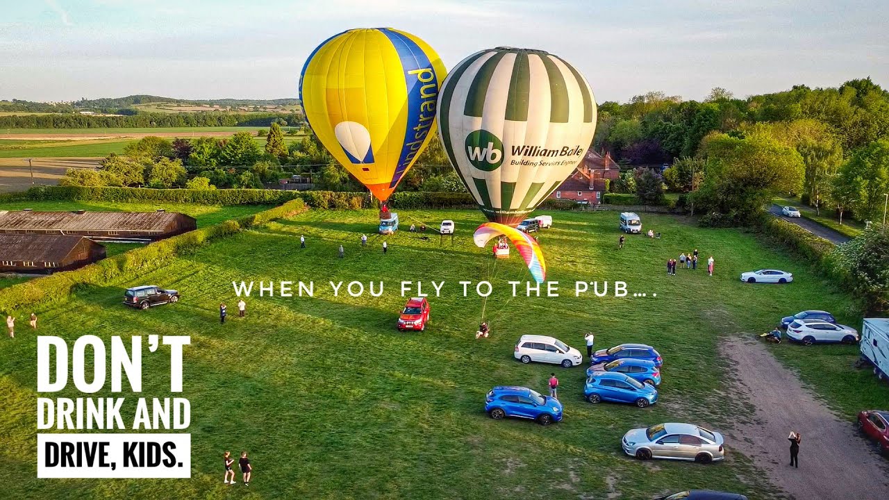 The Pub, The Paramotor and the Hot Air Balloon.