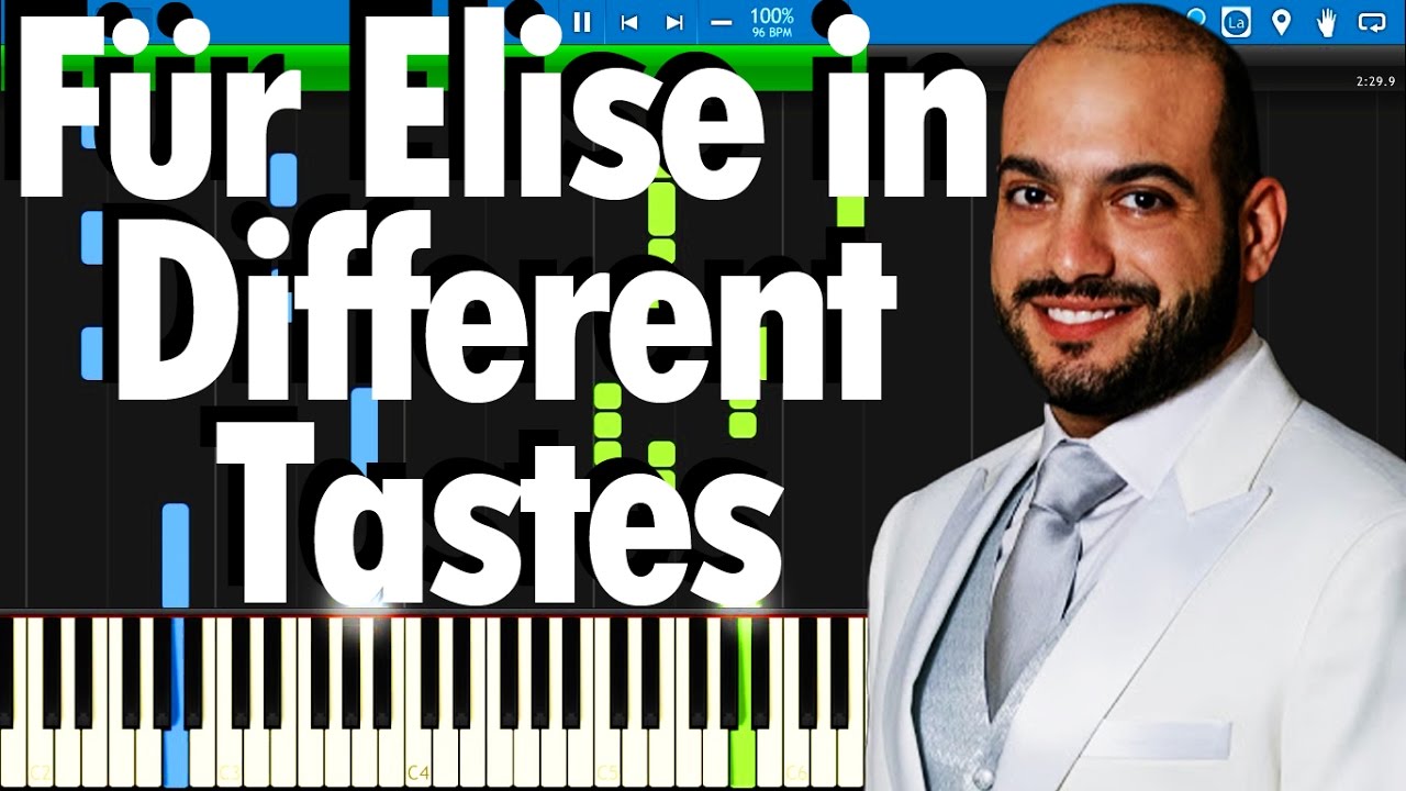 F&uuml;r Elise in Different Tastes - Maan Hamadeh's performance | Synthesia Piano Tutorial
