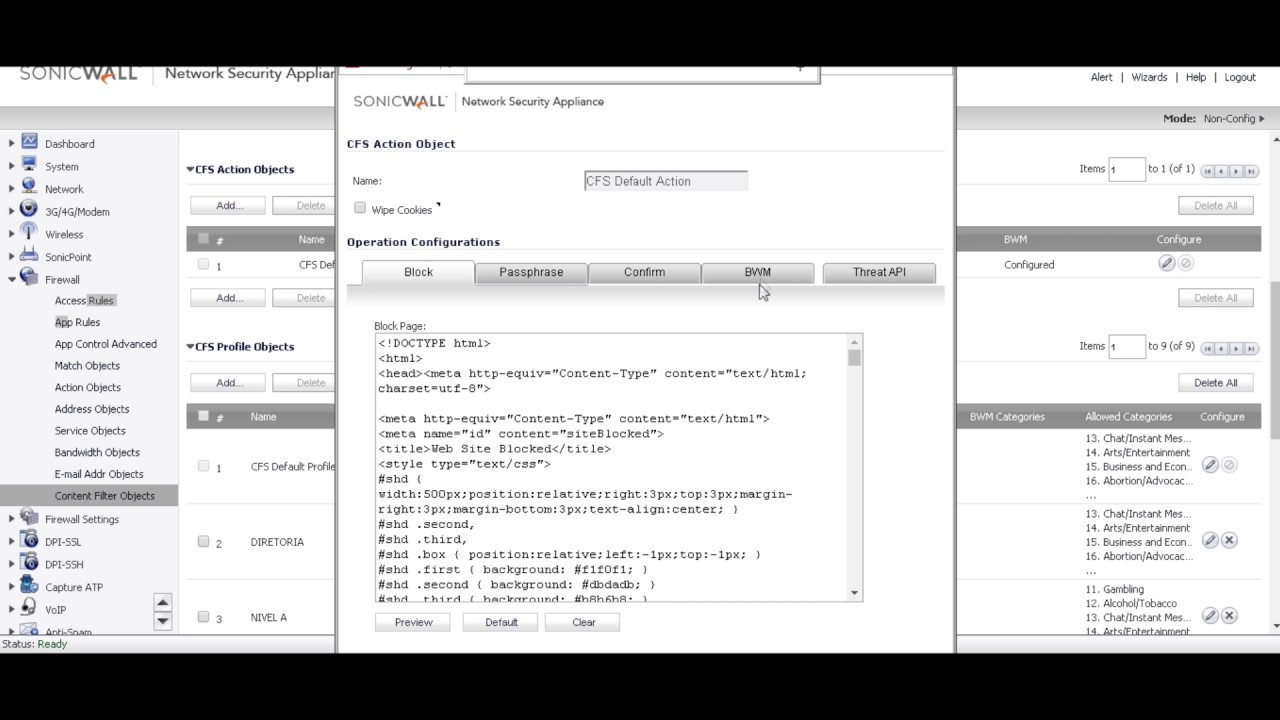 Controle de Banda no Sonicwall