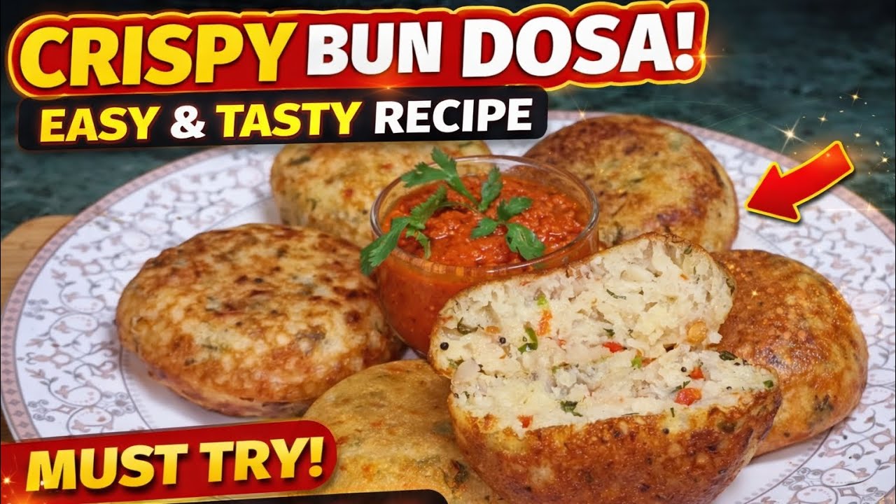 Crispy Bun Dosa Recipe 😋 | 10 Minutes Easy & Tasty Snack | Viral South Indian Recipe