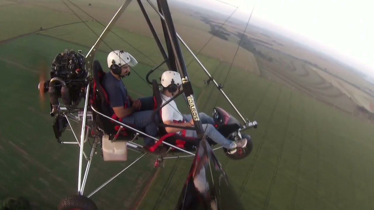 Vôo de instrução do Kauê no trike Hornet 600 