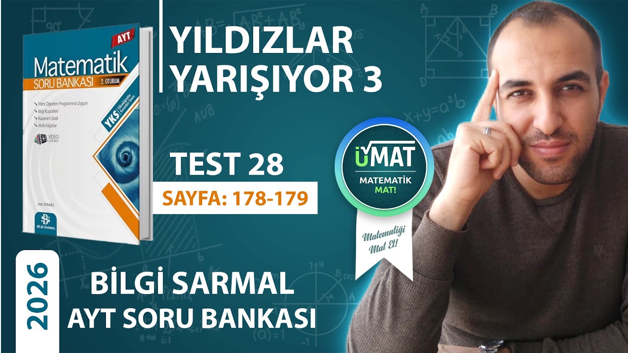 2026 BİLGİ SARMAL AYT MATEMATİK TEST 28 TRİGONOMETRİ YILDIZLAR YARIŞIYOR 3(ÖSYM TARZI)
