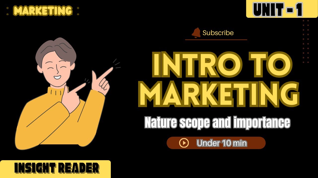 What Is Marketing ? Introduction Nature Scope and Importance....
