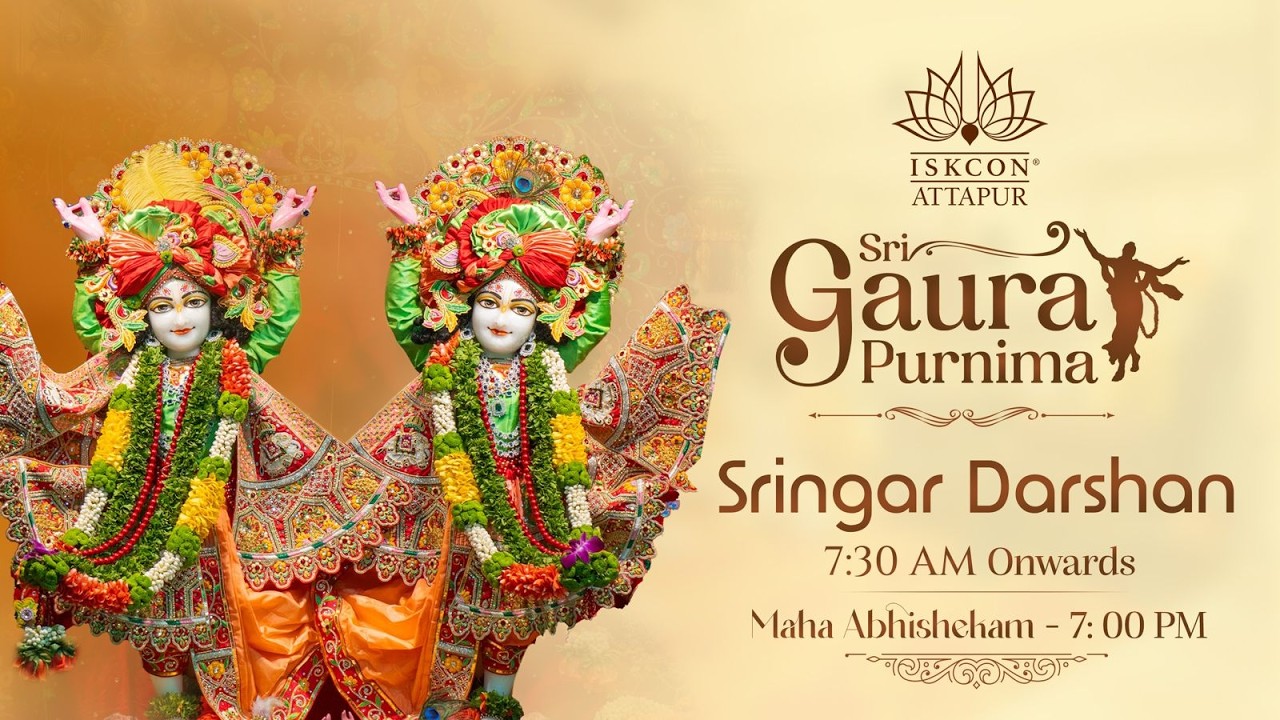 Gaur purnima special Sringar Darshan at ISKCON Attapur on 3rd March 2026