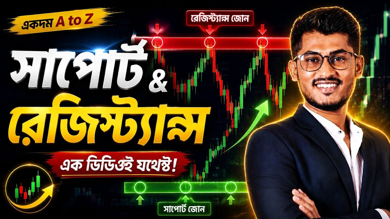 Support & Resistance Masterclass (বাংলা) in 2026 | টেকনিক্যাল চার্ট এনালাইসিস 