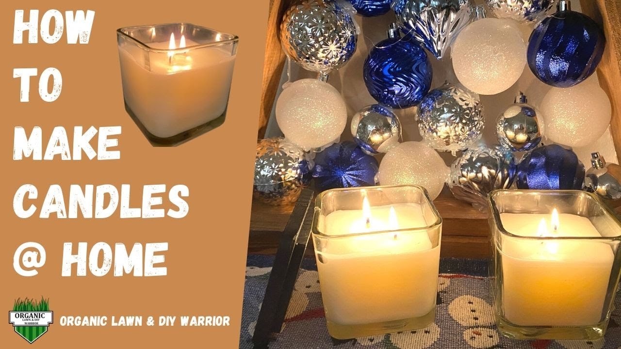 How to Make Candles at Home (Dollar Tree Square Jar Candles) (Homemade Candles)
