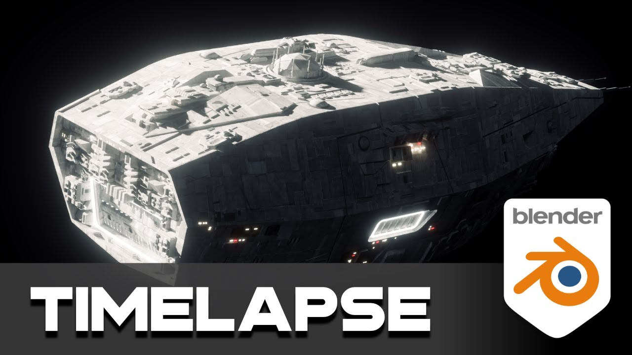 Ton Falk Escort Carrier - Star Wars - Blender Modelling Timelapse