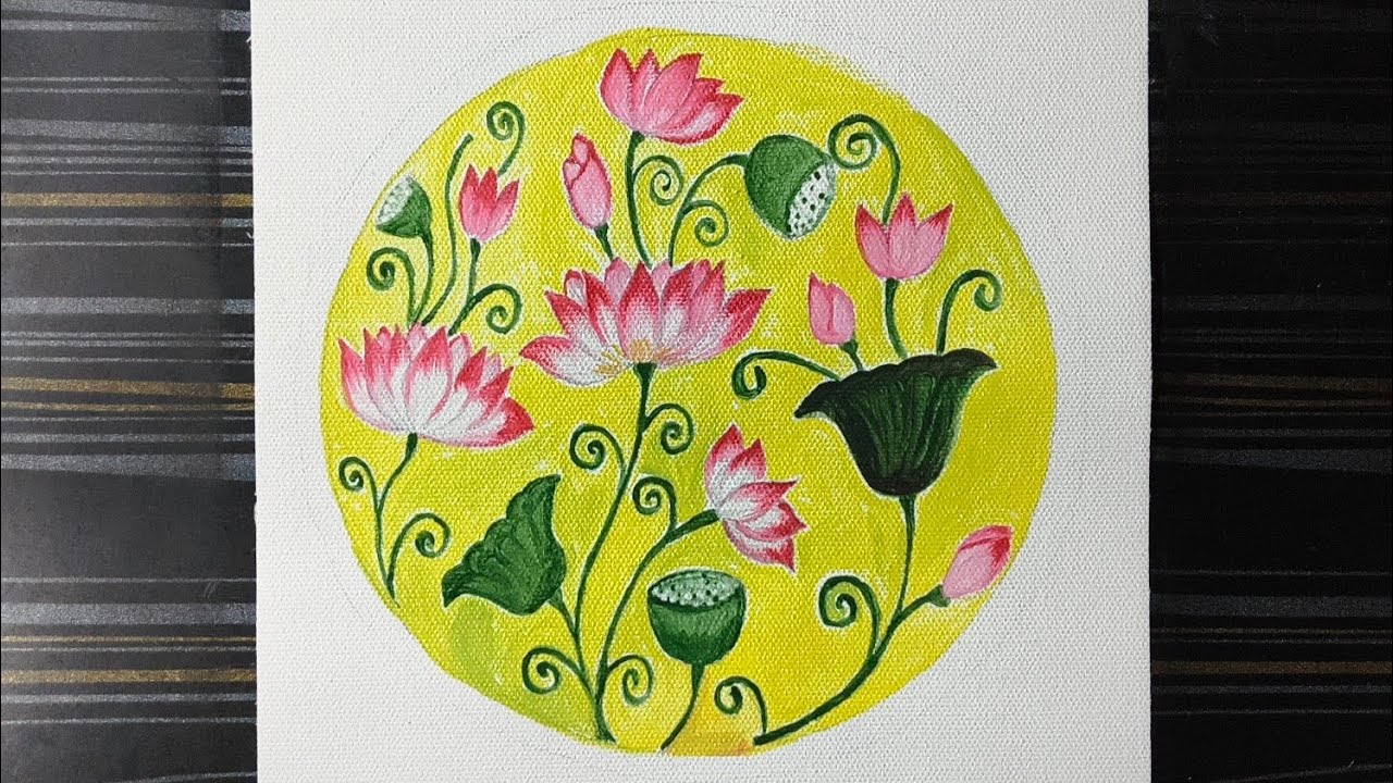 Lotus Bel flower colour painting Art 🪷🖌️