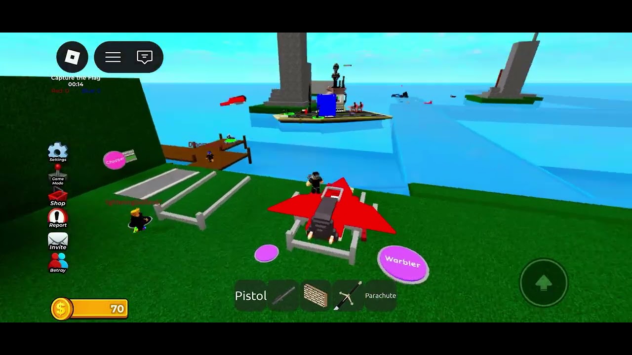 Red versus blue plane wars #roblox #plane 