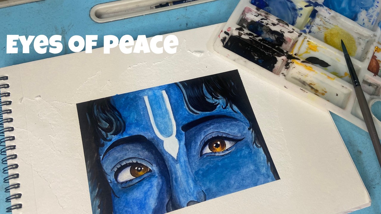 Painting The Most Beautiful Divine Eyes | Krishna Art🌸