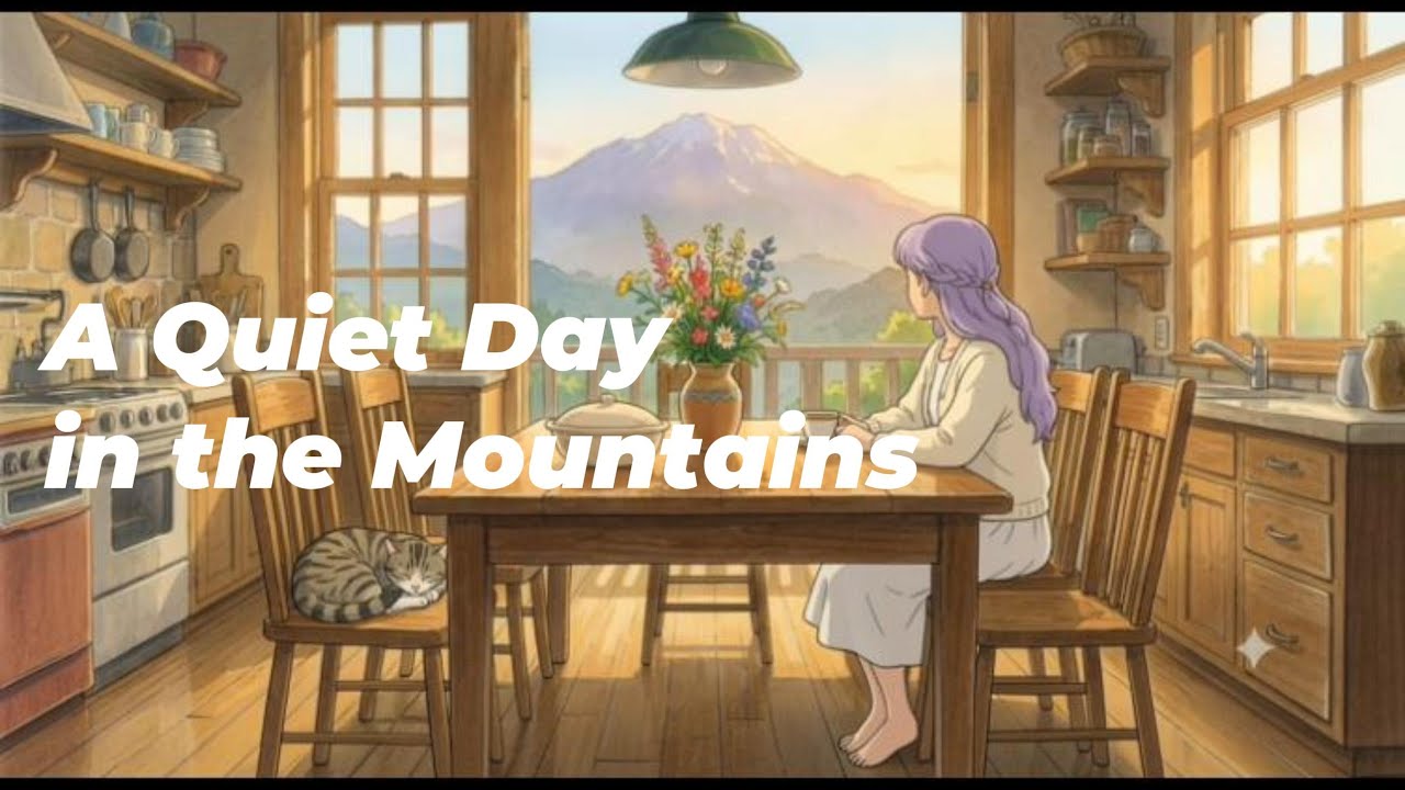 Living Alone in a Cabin 🏔️ Wildflowers, Coffee & Fresh Bread | Ghibli Style Animation