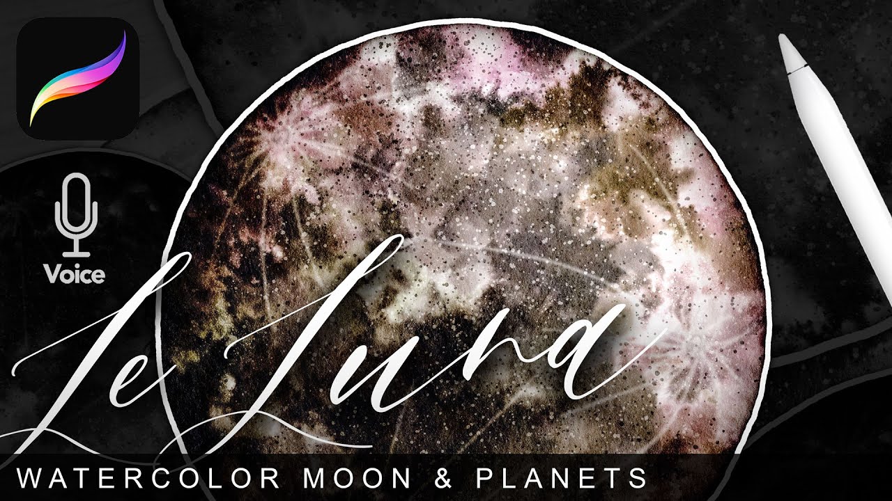 Watercolor Moon Tutorial for Procreate // Watercolor For Procreate // Watercolor Planets