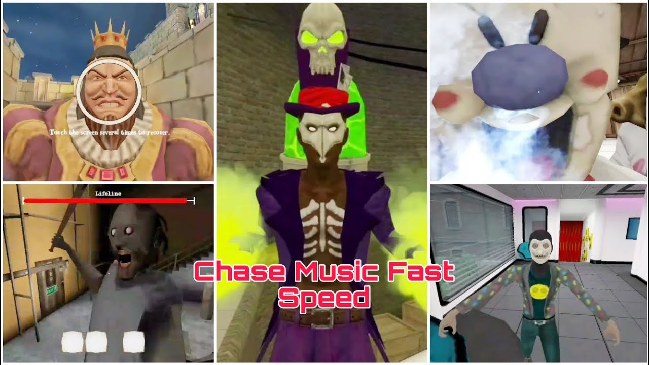 Chase Music Fast Speed | Angry King Vs The Twins Vs Smiling X 2 Vs Ice Scream 6 Vs Smiling X 1