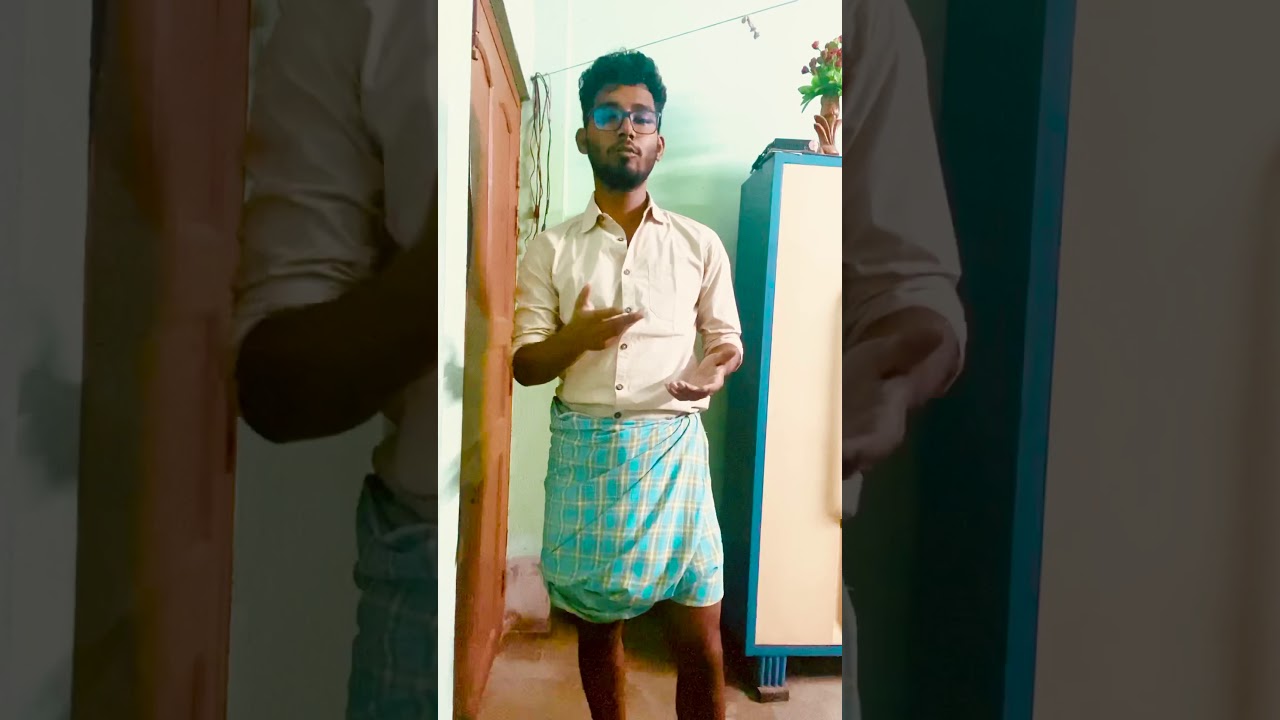 how to wear lungi in South Indian style tutorial