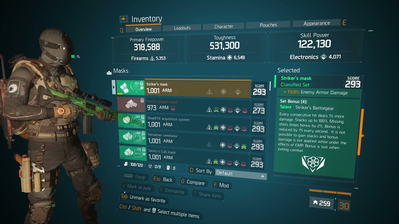 Division 1.8.3 PVE Striker never-ending Tac link speedrun build.
