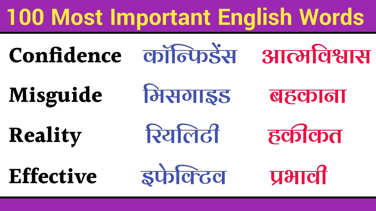 100 Most Important English Words || रोज़ बोले जाने वाले Words || Daily Use Words Meaning Practice
