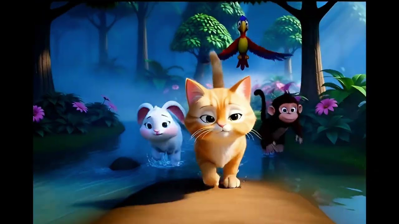 Maria with her friends searching a baby rabbit 