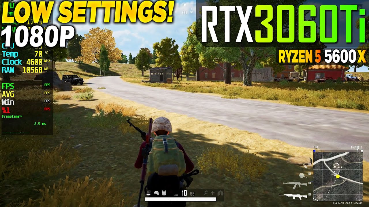 PUBG RTX 3060 Tİ + Ryzen 5 5600x - 1080p Very Low,