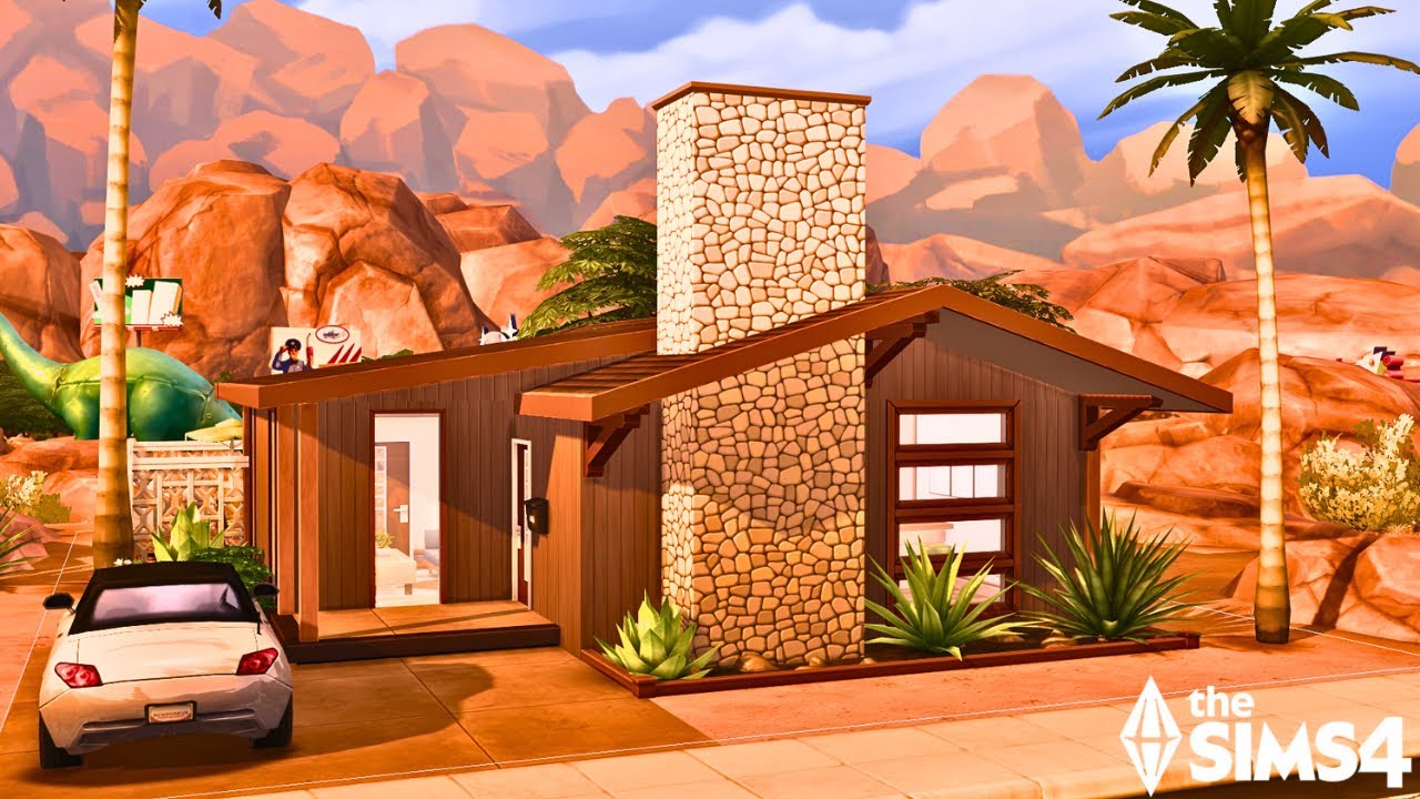 Warm-Toned Mid-Century Starter Home 🌞 | The Sims 4 Speed Build