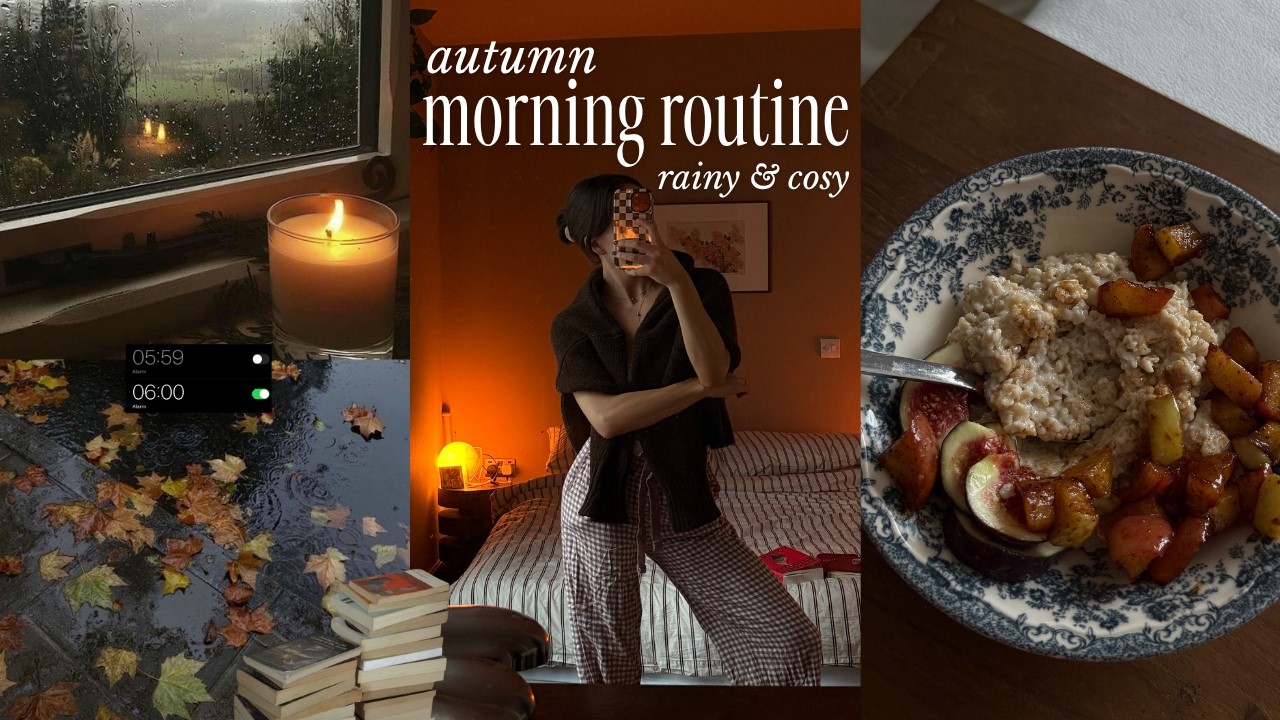 Утренние ритуалы в 6 утра: осенняя атмосфера 🍂 уют и дождь