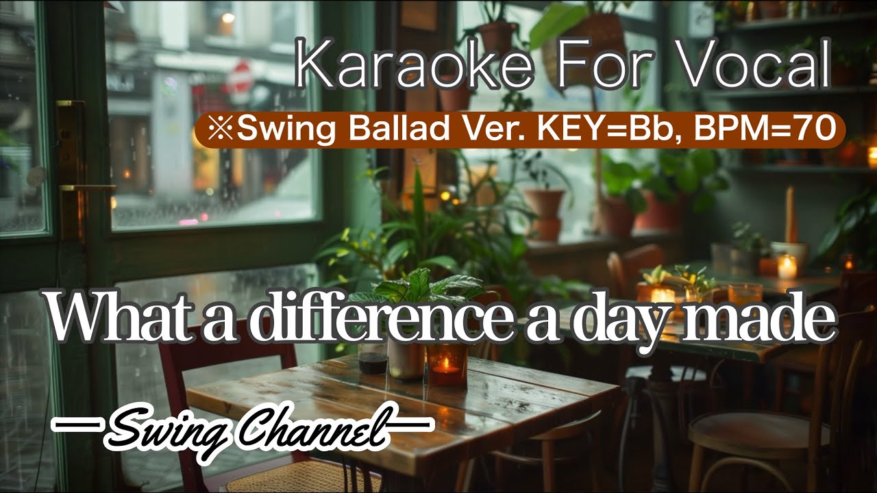 What a difference a day made（Jazz Karaoke Vocal）Key=Bb／Bpm=70 ※Swing Ballad Ver. Byひろまさひろ