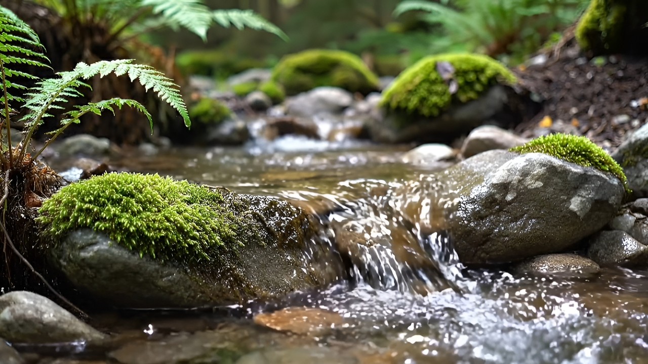 Water Sounds for Sleeping 🌊 Peaceful Forest Stream & Soft Birds Chirping